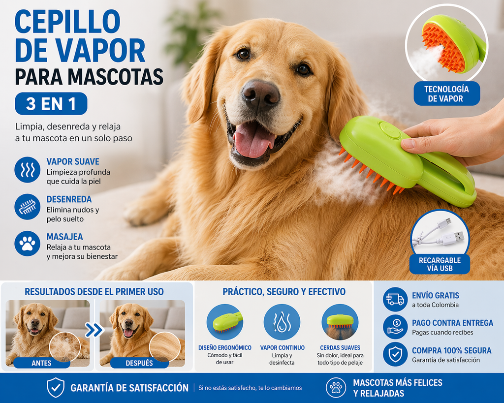 PetBrush: Cepillo a Vapor para Mascotas