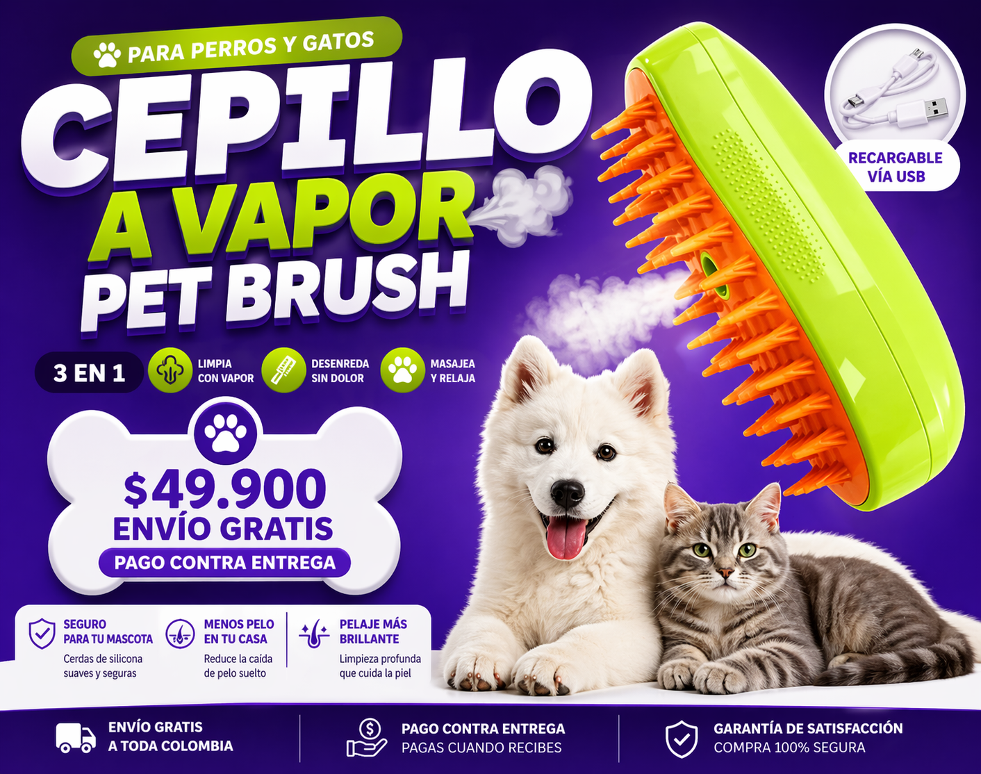 PetBrush: Cepillo a Vapor para Mascotas