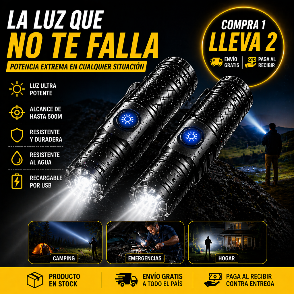 LumiForce Pro: Linterna Recargable LED